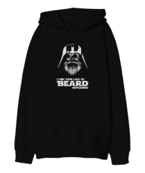 I Find Your Lack Of Beard Disturbing Star Wars Siyah Oversize Unisex Kapüşonlu Sweatshirt