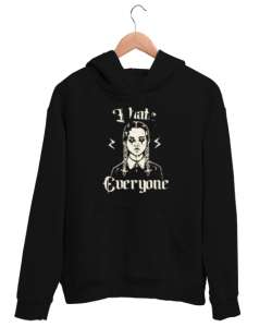 I Hate - Herkesten Nefret Ediyorum Siyah Unisex Kapşonlu Sweatshirt