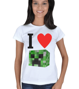 I Love Creeper Kadın Tişört