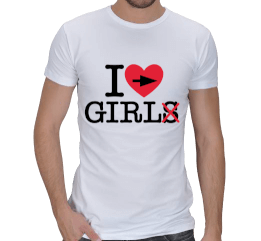 I Love Girl sevgili t-shirtü Erkek Regular Kesim Tişört