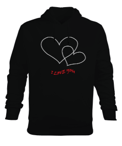 I love you Erkek Kapüşonlu Hoodie Sweatshirt