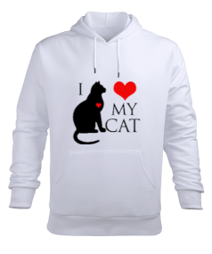 I My Cat S-Shirt Erkek Kapüşonlu Hoodie Sweatshirt