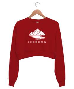 Iceberg - Buz Dağı Kırmızı Kadın Crop Sweatshirt