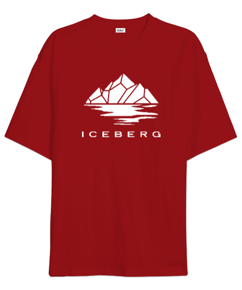 Tisho - Iceberg - Buz Dağı Kırmızı Oversize Unisex Tişört