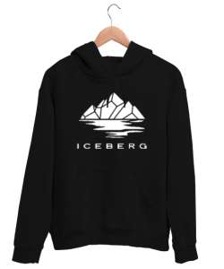 Iceberg - Buz Dağı Siyah Unisex Kapşonlu Sweatshirt