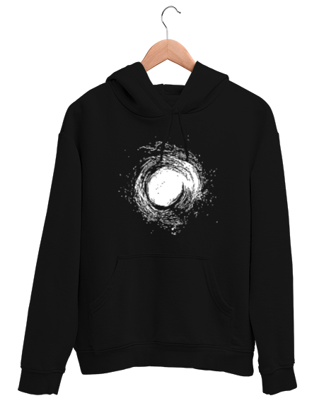 Tisho - İçimdeki Girdap - Desen Görünüm Siyah Unisex Kapşonlu Sweatshirt