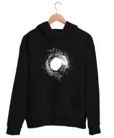 İçimdeki Girdap - Desen Görünüm Siyah Unisex Kapşonlu Sweatshirt - Thumbnail