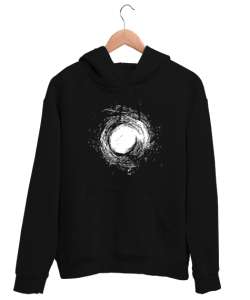 İçimdeki Girdap - Desen Görünüm Siyah Unisex Kapşonlu Sweatshirt