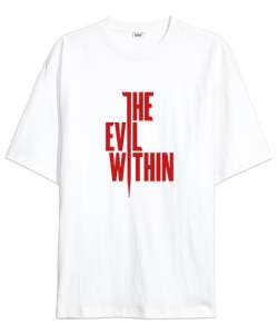 İçindeki Kötülük - Evil Within Beyaz Oversize Unisex Tişört