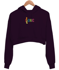 IC/RONIC Kadın Crop Hoodie Kapüşonlu Sweatshirt