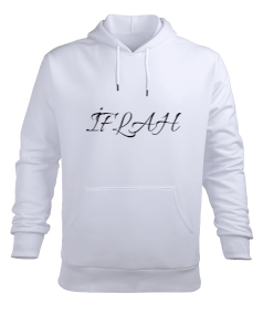 İflah Yazılı Kapüşonlu Sweatshirt - Beyaz Erkek Kapüşonlu Hoodie Sweatshirt