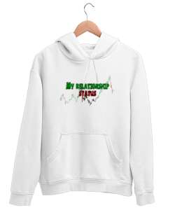 ilişki durumum grafik Beyaz Unisex Kapşonlu Sweatshirt