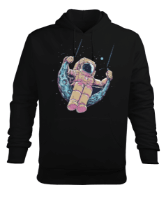 İllüstrasyon Astronot 2 Erkek Kapüşonlu Hoodie Sweatshirt