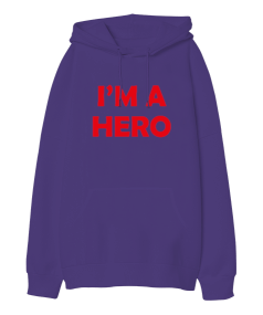 Im A Hero Oversize Unisex Kapüşonlu Sweatshirt