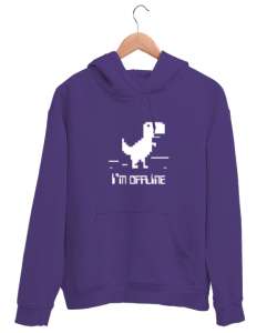 Im Offline - Çevrimdışı Mor Unisex Kapşonlu Sweatshirt