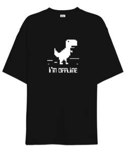 Im Offline - Çevrimdışı Siyah Oversize Unisex Tişört