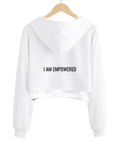 İM TİRED TASARIMI Kadın Crop Hoodie Kapüşonlu Sweatshirt