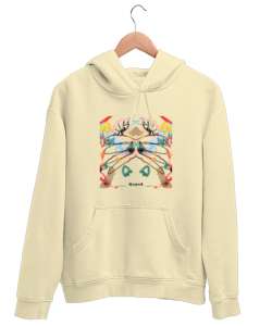 imagination artwork Krem Unisex Kapşonlu Sweatshirt