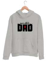 İnanılmaz Baba - Incredible Dad Gri Unisex Kapşonlu Sweatshirt - Thumbnail