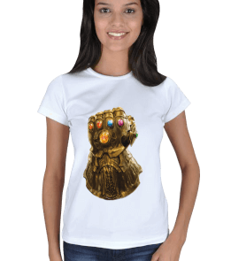 İnfinity Gauntlet Beyaz T-Shirt Kadın Tişört