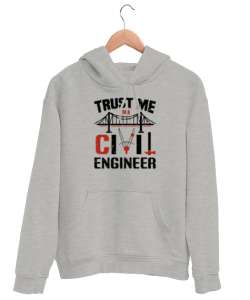 İnşaat Mühendisi - Civil Engineer Gri Unisex Kapşonlu Sweatshirt