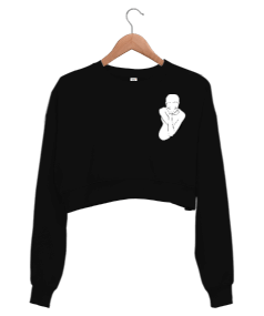 İnsanlar baskılı Kadın Crop Sweatshirt