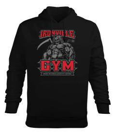 Ironville GYM Vücut Geliştirme Bodybuilding Fitness Tasarım Erkek Kapüşonlu Hoodie Sweatshirt