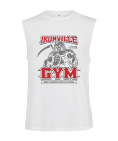 Ironville GYM Vücut Geliştirme Bodybuilding Fitness Tasarım Kesik Kol Unisex Tişört
