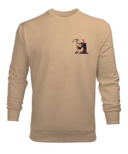 İSKELET BASKILI Camel Erkek Sweatshirt