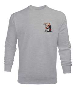 İSKELET BASKILI Gri Erkek Sweatshirt