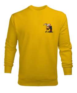 İSKELET BASKILI Sarı Erkek Sweatshirt