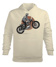 İskelet Motorcu - OneArtTasarım Erkek Kapüşonlu Hoodie Sweatshirt