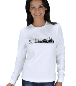 İstanbul - 2 Tasarımlı Kışlık Sweatshirt KADIN SWEATSHIRT