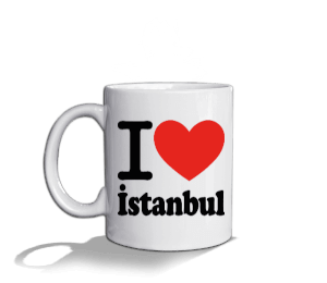 İstanbul baskılı Beyaz Kupa Bardak