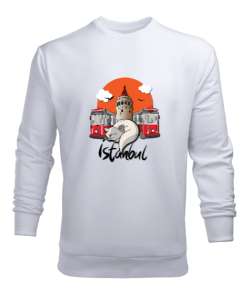 İSTANBUL Beyaz Erkek Sweatshirt