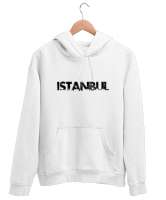 İSTANBUL Beyaz Unisex Kapşonlu Sweatshirt - Thumbnail