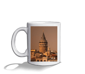 İstanbul Galata Kuleli Kupa Beyaz Kupa Bardak