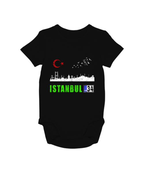 istanbul, istanbul şehir,Türkiye,Türkiye bayrağı. Siyah Bebek Zıbını