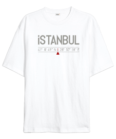 İstanbul Koordinatlar Oversize Unisex Tişört