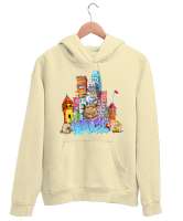 İSTANBUL Krem Unisex Kapşonlu Sweatshirt - Thumbnail