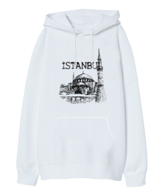 İstanbul Oversize Unisex Kapüşonlu Sweatshirt