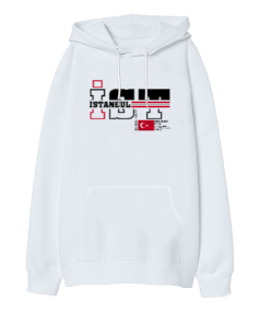 İstanbul Oversize Unisex Kapüşonlu Sweatshirt