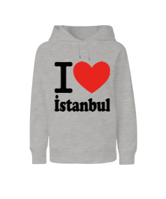 İstanbul seviyorum baskılı erkek Çocuk Unisex Hoodie Kapüşonlu