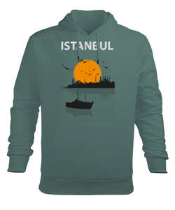 İSTANBUL SİLUET Çağla Yeşili Erkek Kapüşonlu Hoodie Sweatshirt