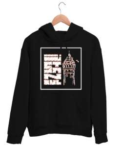 İSTANBUL Siyah Unisex Kapşonlu Sweatshirt