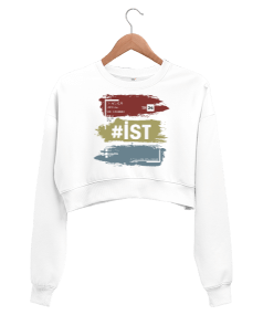 İstanbul Temalı Kadın Crop Sweatshirt