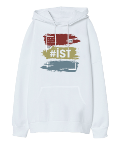 İstanbul Temalı Oversize Unisex Kapüşonlu Sweatshirt