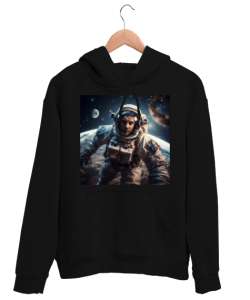 İstikbal Göklerdedir Serisi: Türkler Uzayda Ufkun Ötesi:Boşlukta tek başına Siyah Unisex Kapşonlu Sweatshirt