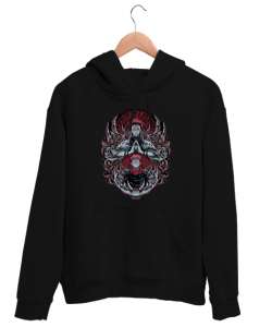 Itadori Yuji Sukuna Siyah Unisex Kapşonlu Sweatshirt