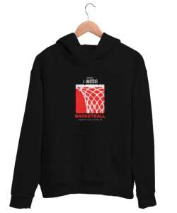 Itımotcci Basketball Baskılı Siyah Unisex Kapşonlu Sweatshirt